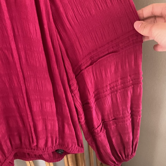 Evereve Sanctuary Pink Peasant Boho Blouse Medium - Picture 3 of 4